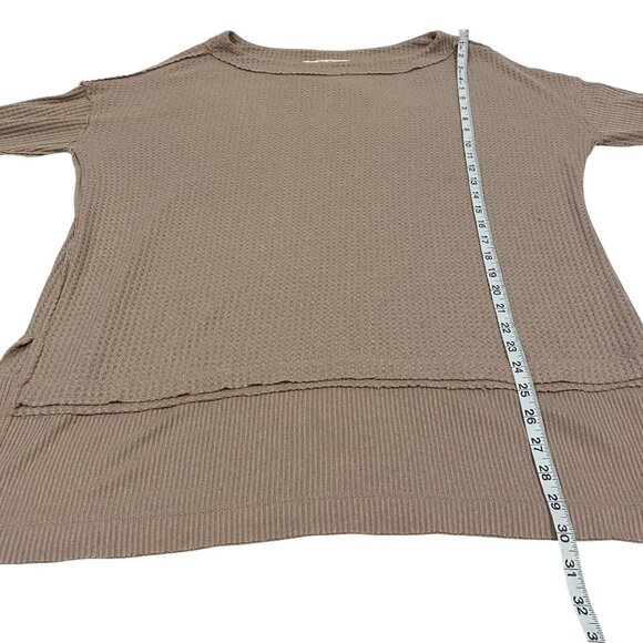 Free People We the Free North Shore Oversized Thermal Top in Sand‎ Size S - Picture 6 of 6